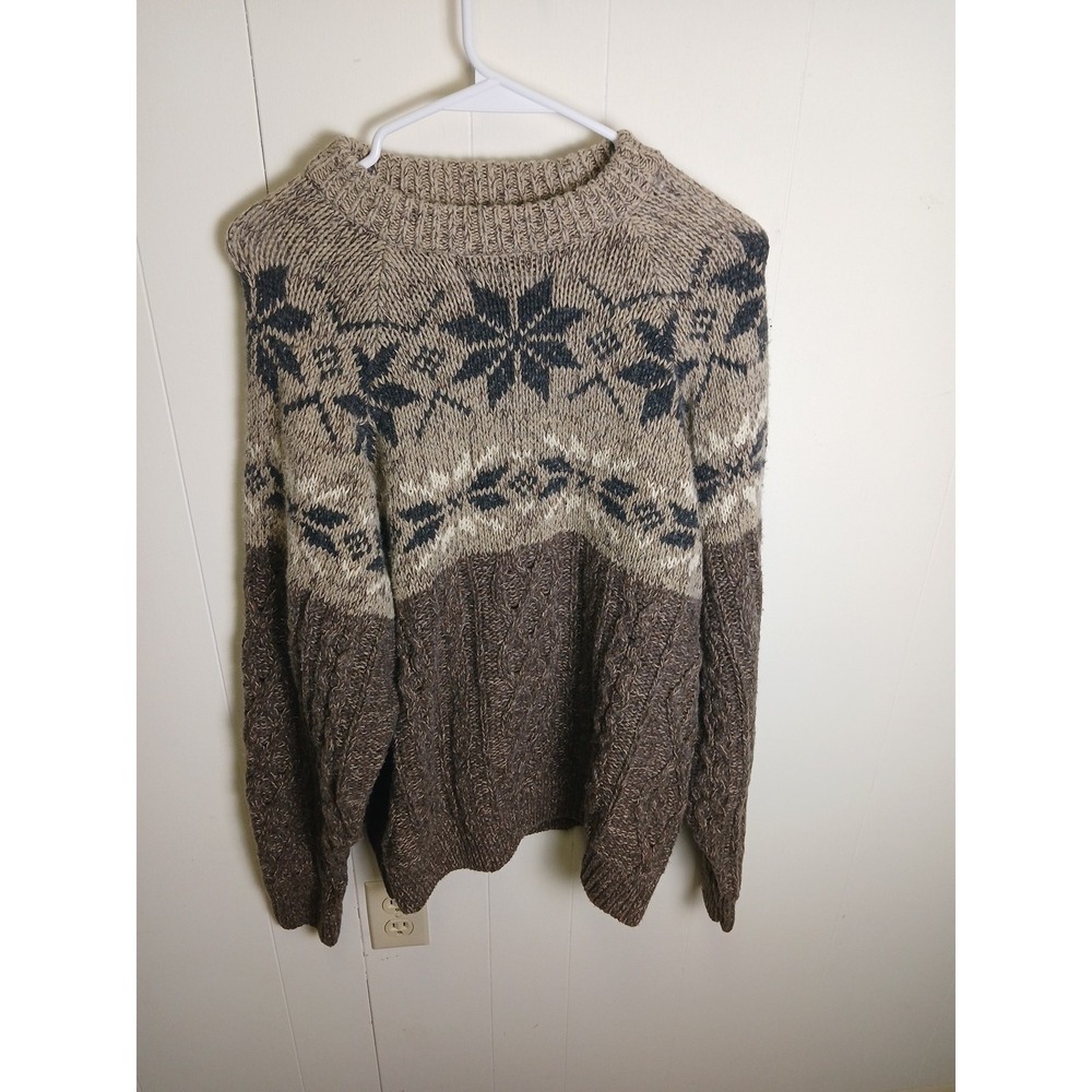 Vintage FieldMaster  Wool  Blend Snowflake Sweater SZ‎ L !!